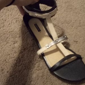 Black and cream women sandals